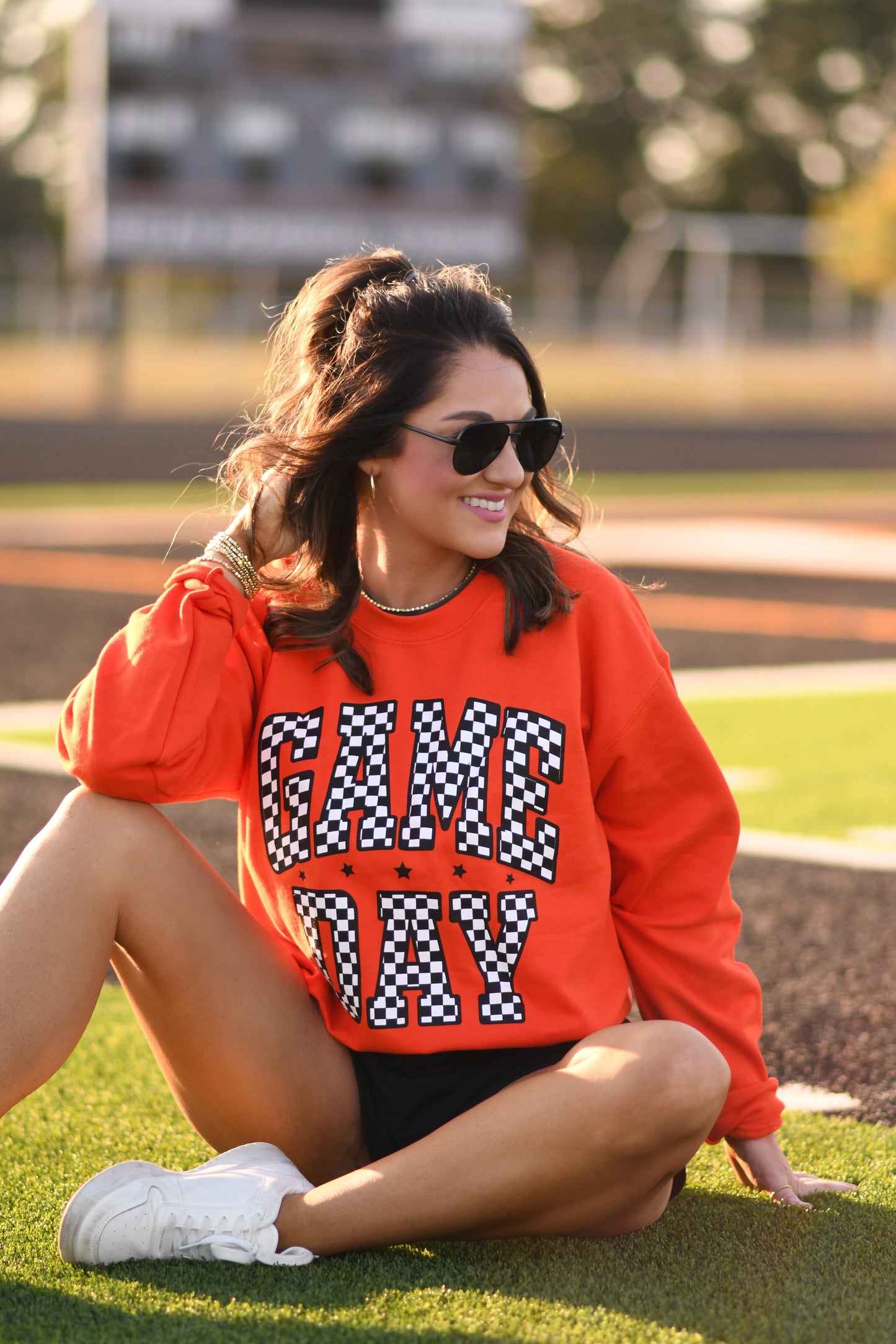 RTS Orange Checkered Game Day Sweatshirt