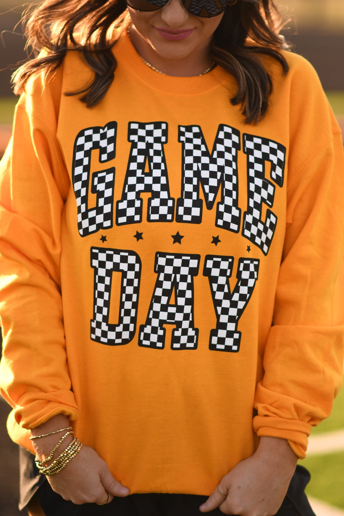 RTS Gold Checkered Game Day Sweatshirt