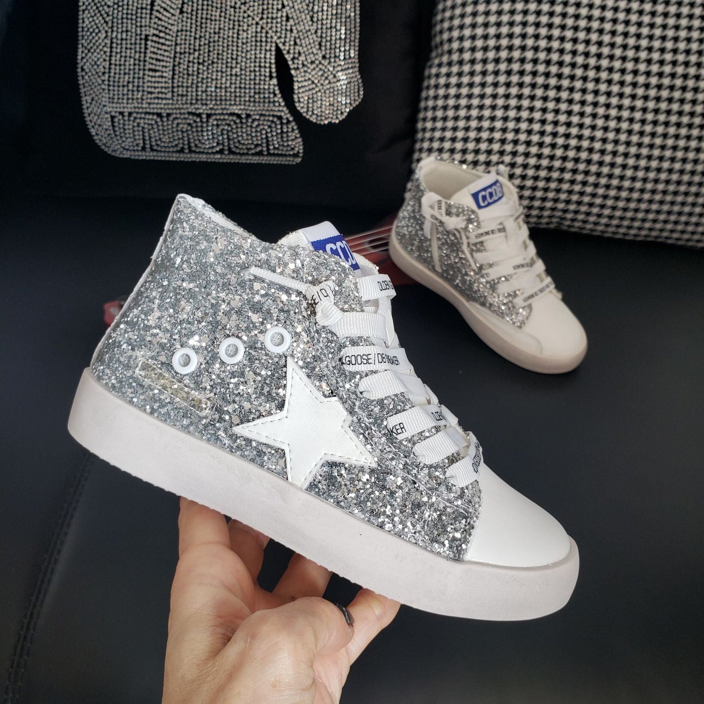 rts: High Top Star Sparkle and Leopard Tennis Shoe (high quality)*