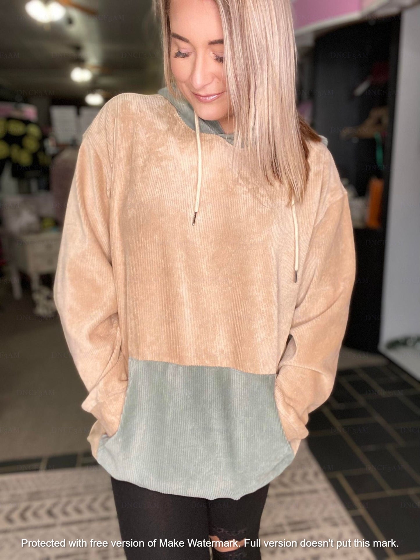 LADIES CHARLIZE CORDUROY HOODIE