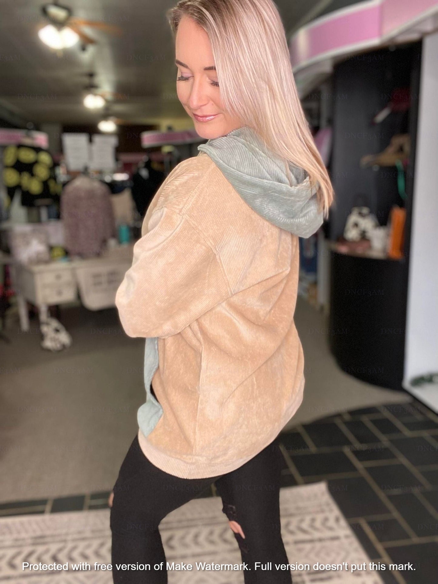 LADIES CHARLIZE CORDUROY HOODIE