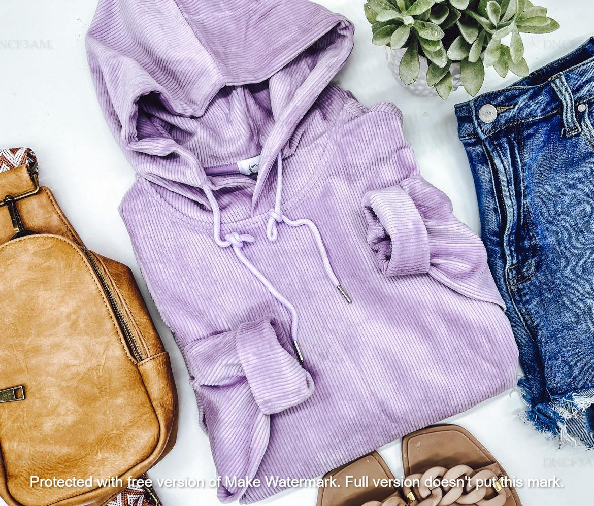 LADIES CHARLIZE CORDUROY HOODIE