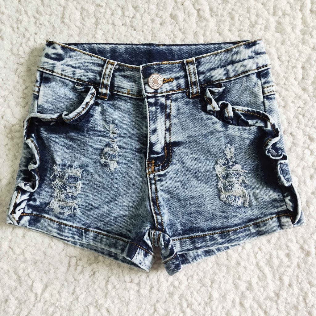 RTS: Girl's Denim Distressed Shorts