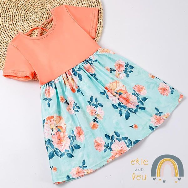 Coral Florals Dress