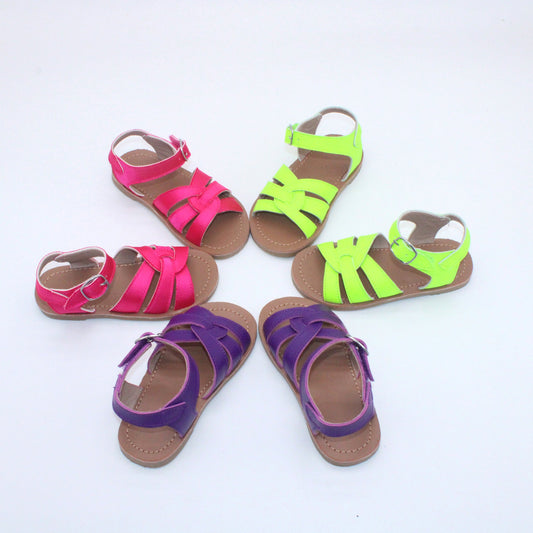 RTS: Youth - Vegan Leather Strappy Sandals