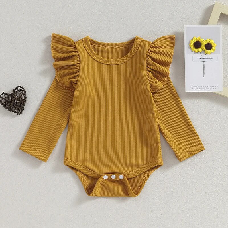 PREORDER: Ruffle Long Sleeve Onesie 9.16.24