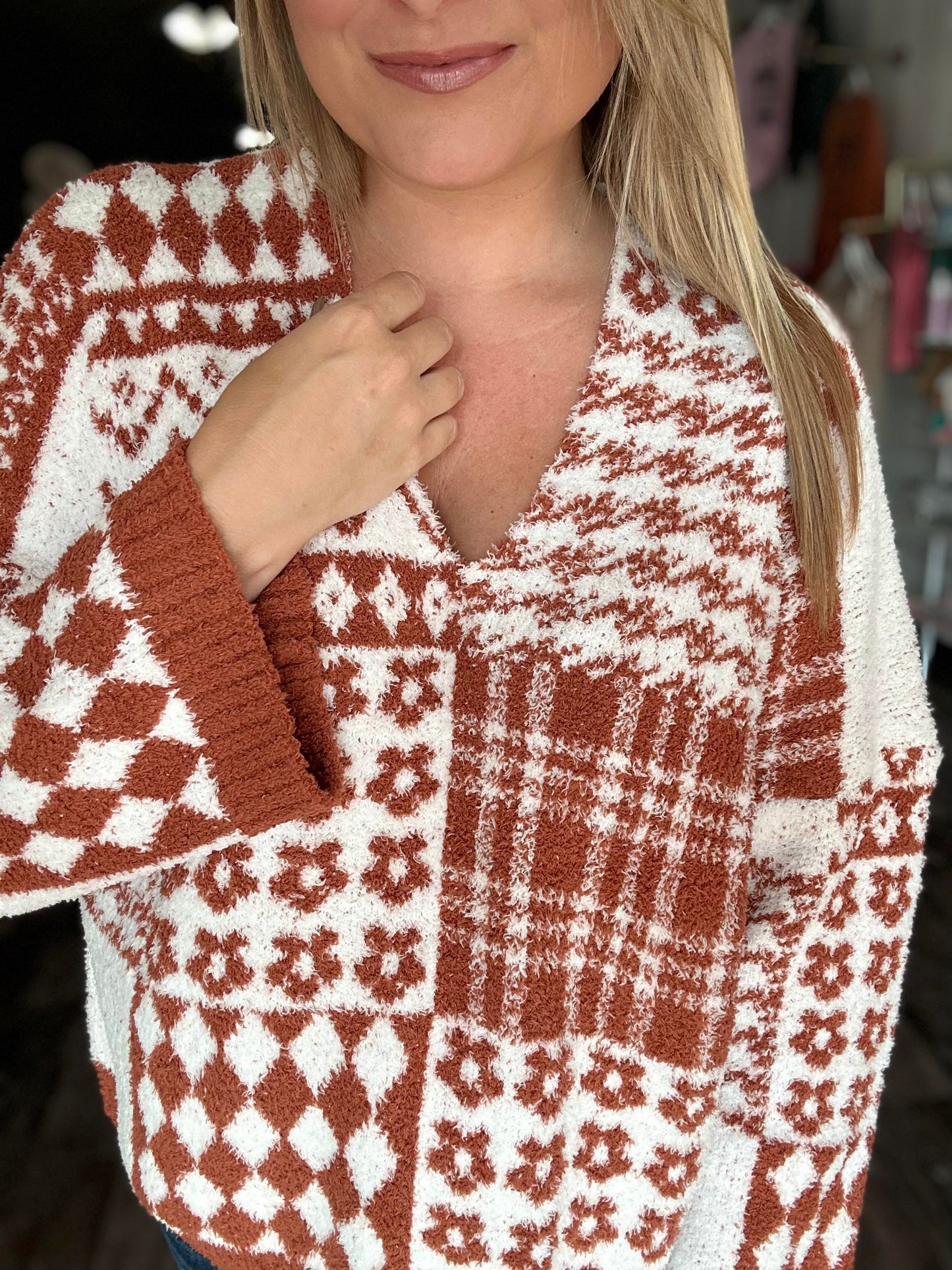 RTS: The Cozy Print Block Sweater