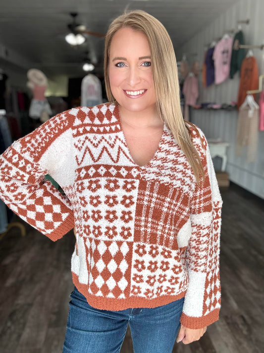 RTS: The Cozy Print Block Sweater