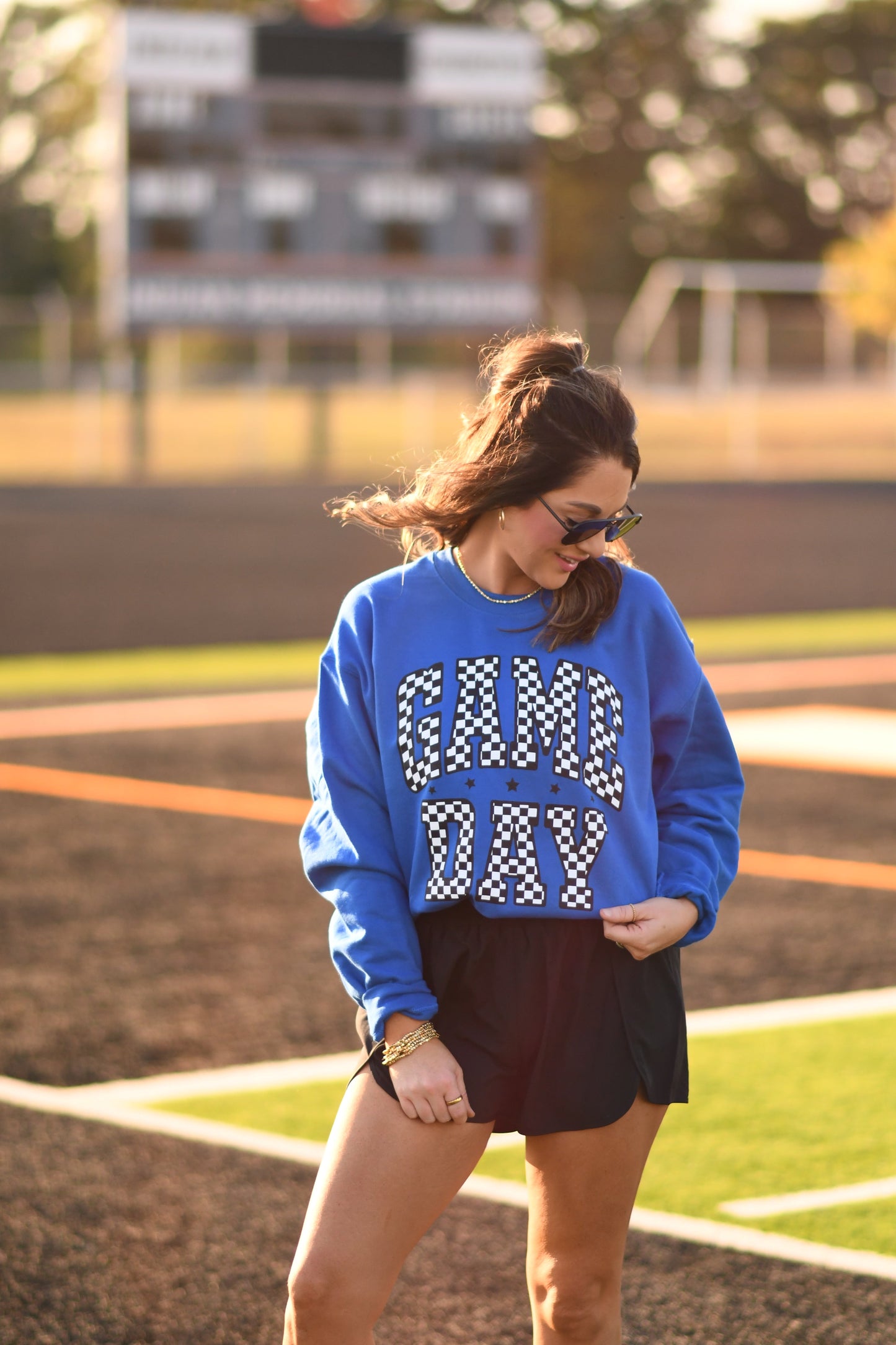 RTS Blue Checkered Game Day Sweatshirt