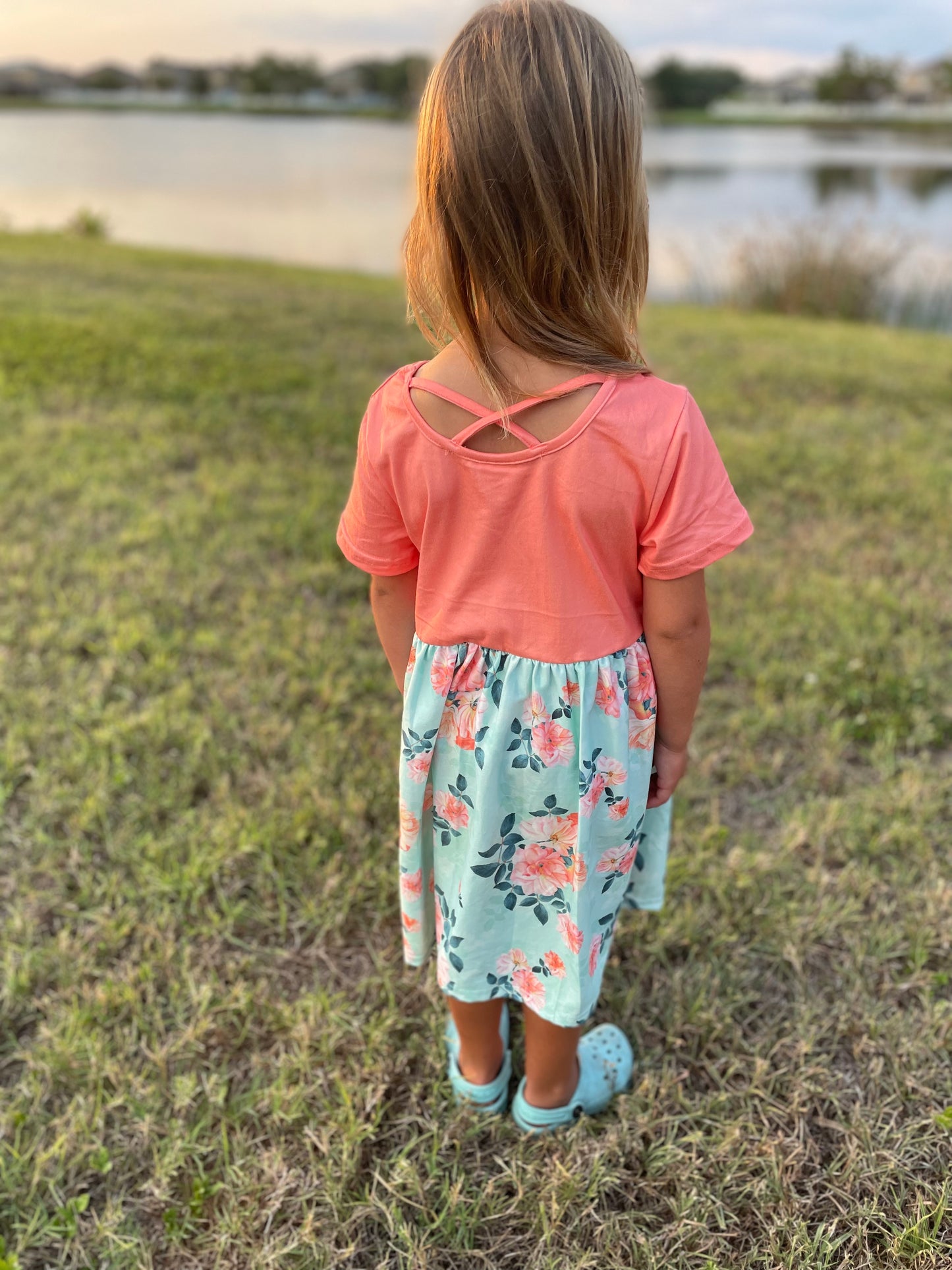 Coral Florals Dress