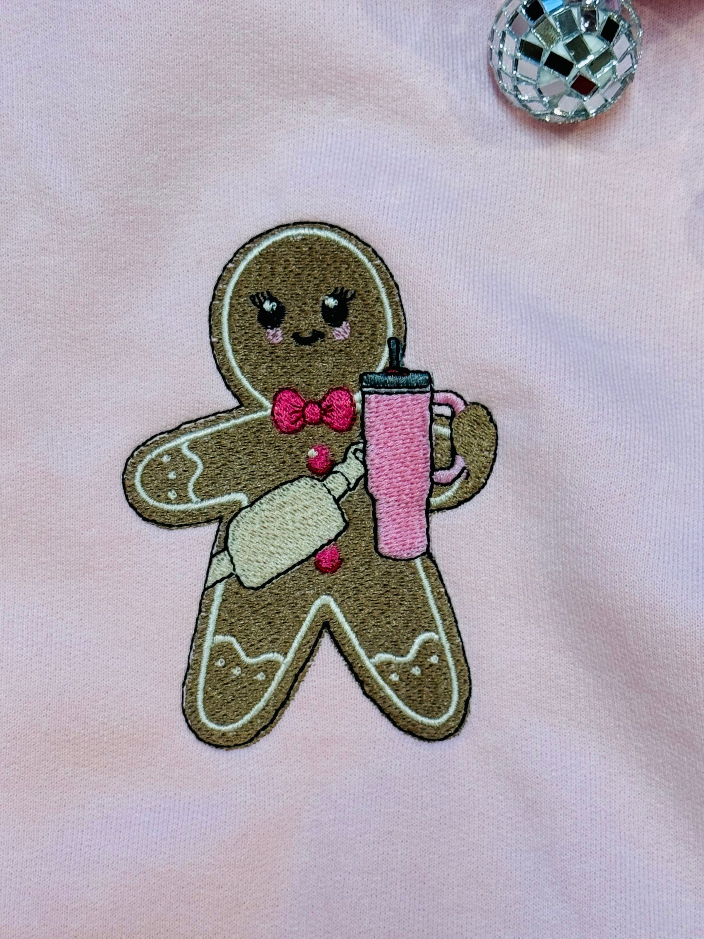 Embroidered Gingerbread Man Sweatshirt