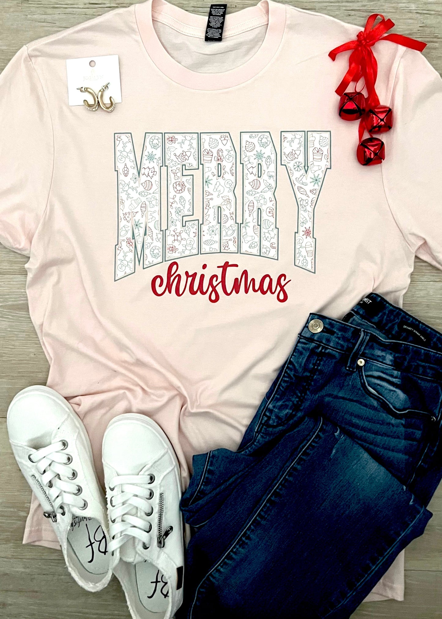 Light Pink Merry Christmas Tee