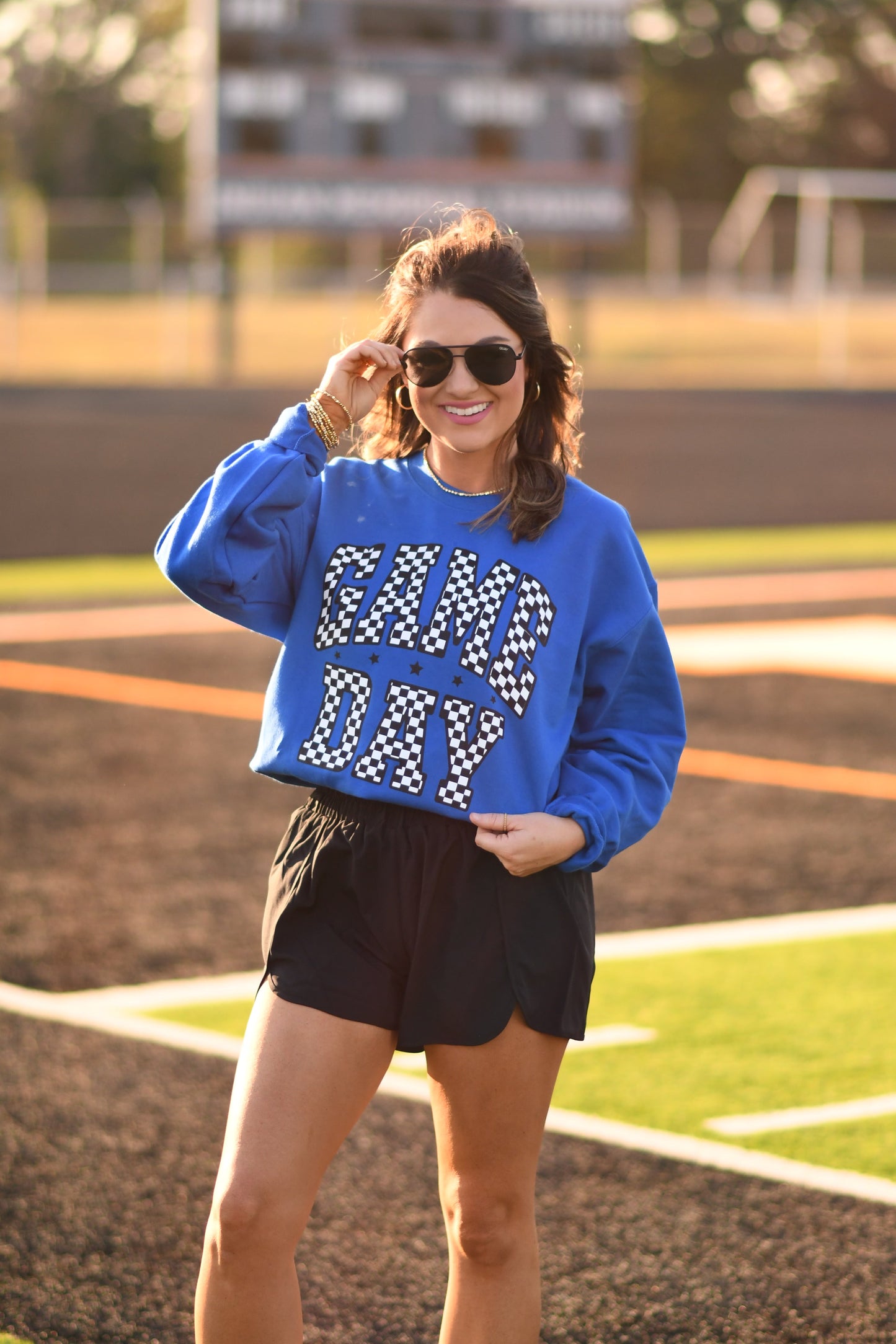 RTS Blue Checkered Game Day Sweatshirt