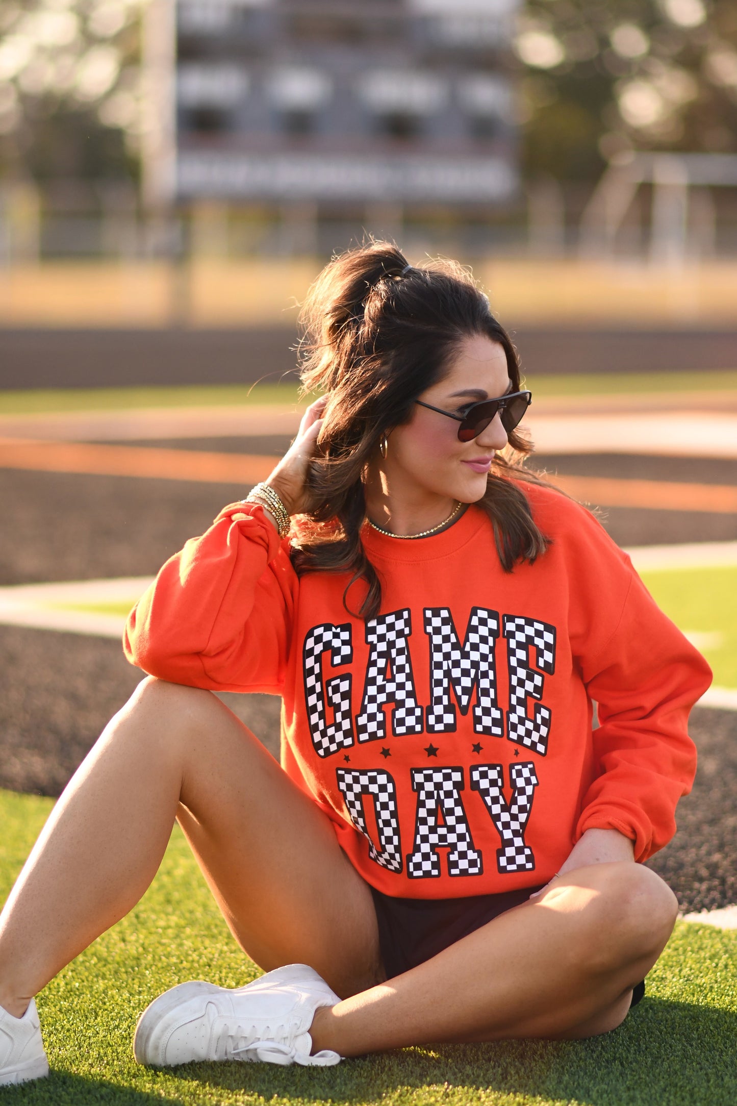 RTS Orange Checkered Game Day Sweatshirt