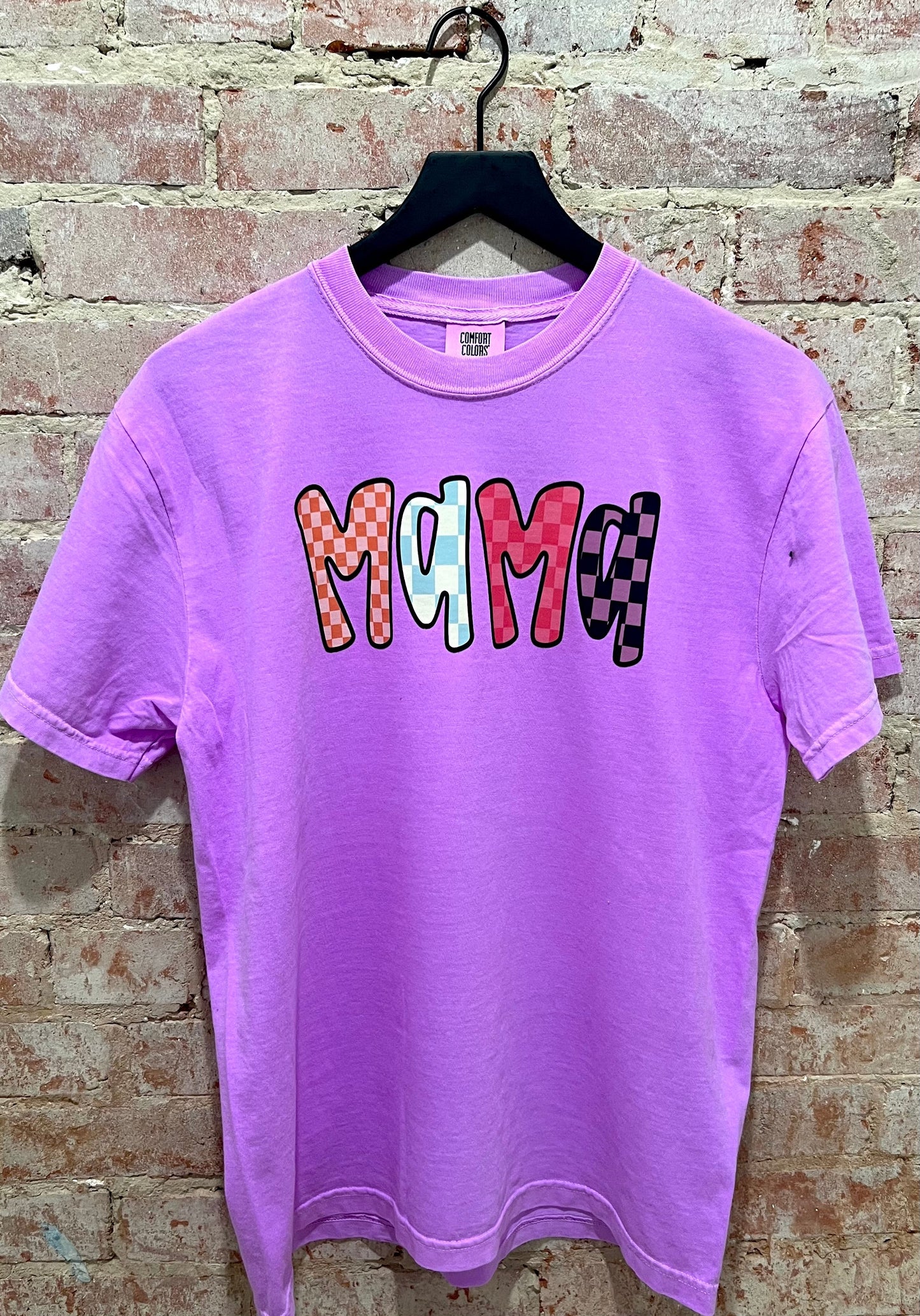 Colorful Checkered Mama Tee