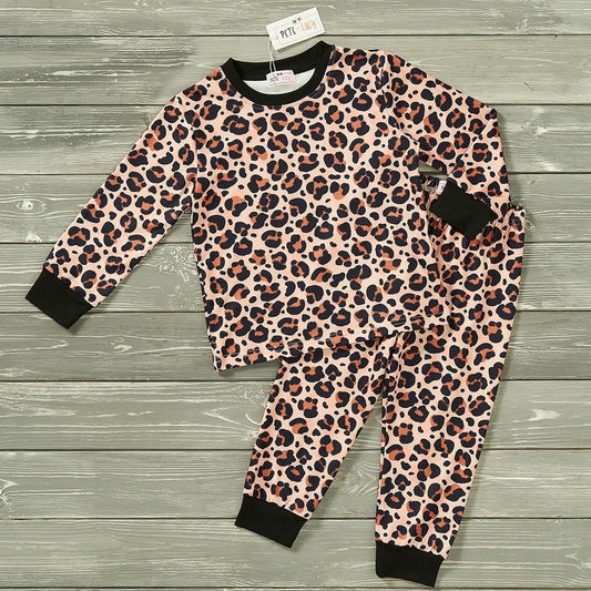 Leopard Print Girl's Loungewear Set