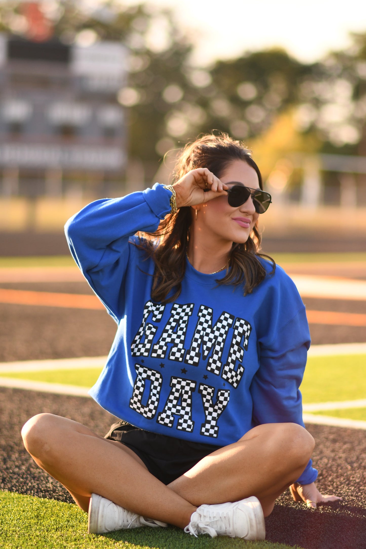 RTS Blue Checkered Game Day Sweatshirt