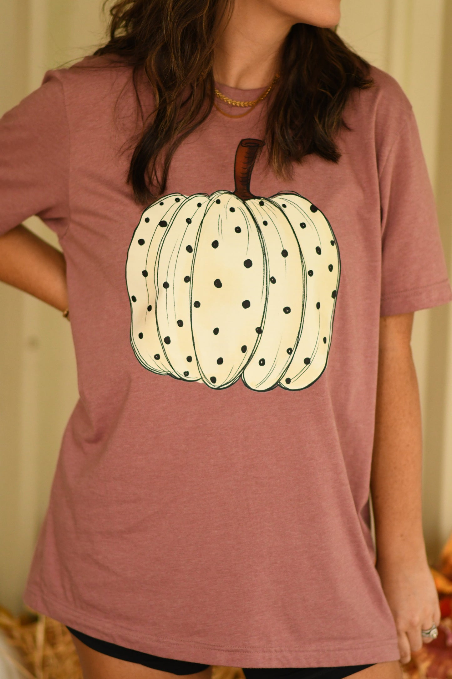 Mauve Spotted Pumpkin Tee