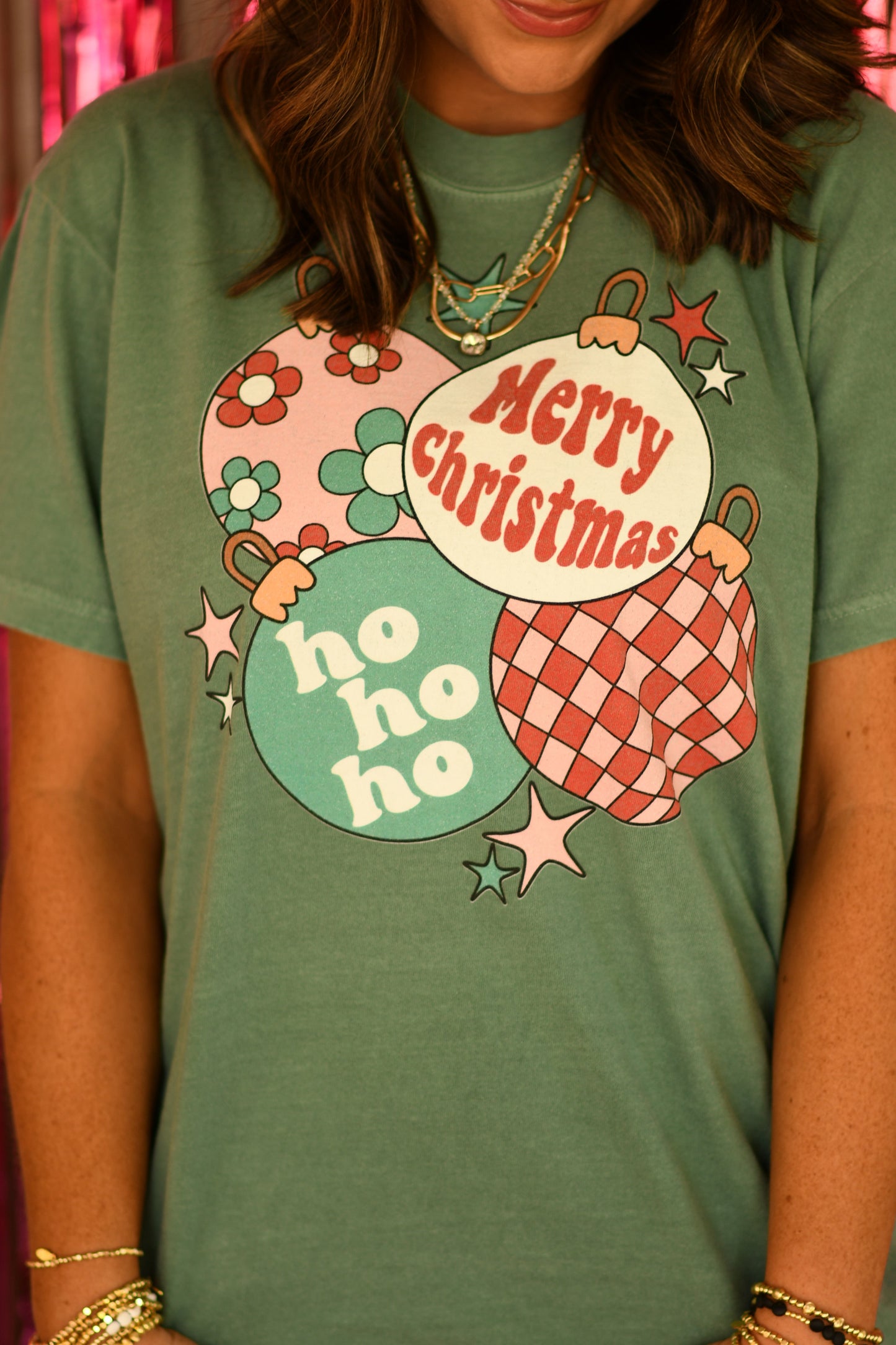 Merry Christmas Ornaments Tee - Long or Short Sleeve