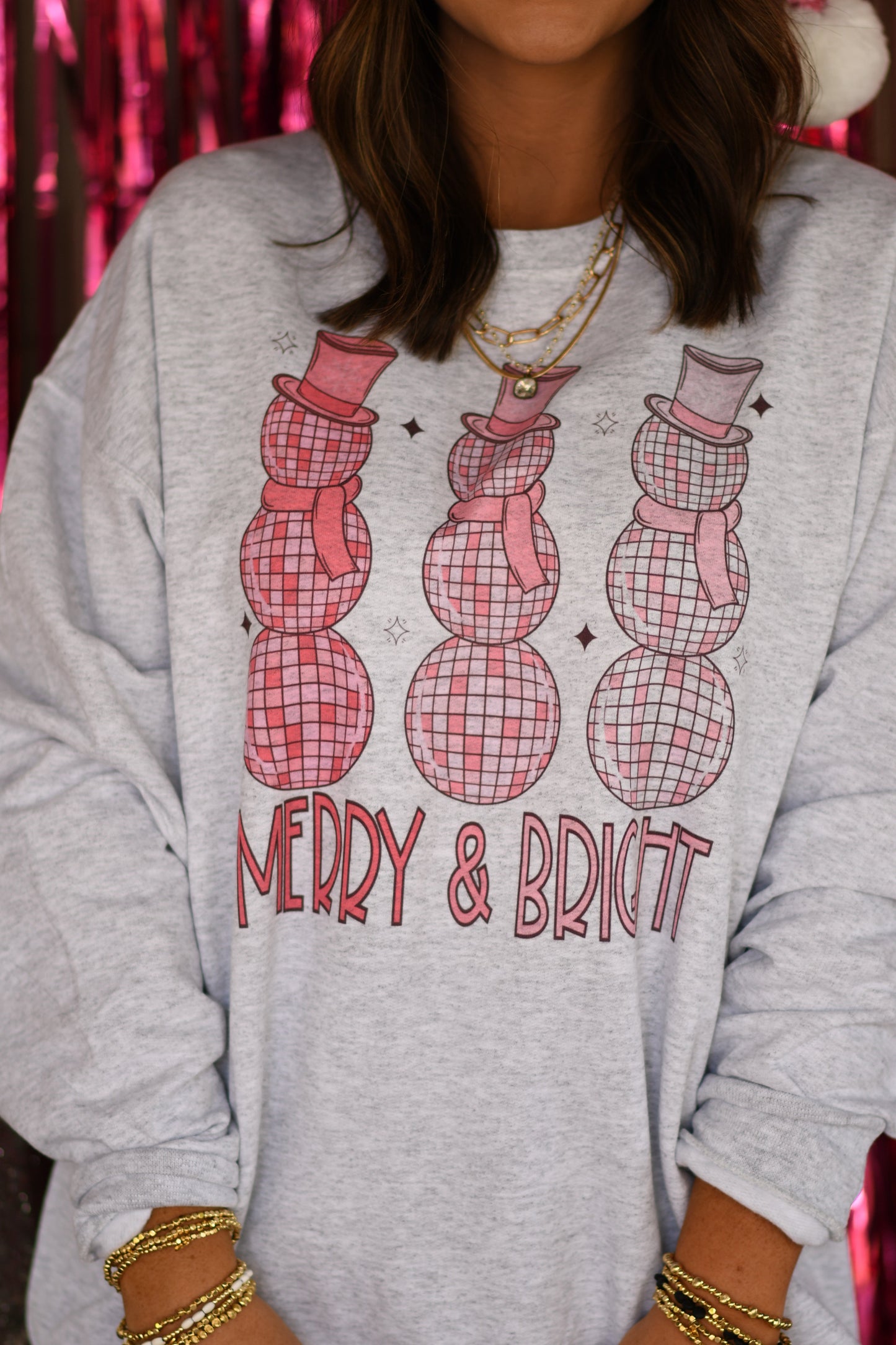 Merry and Bright Disco Snowmen Tee/Sweatshirt