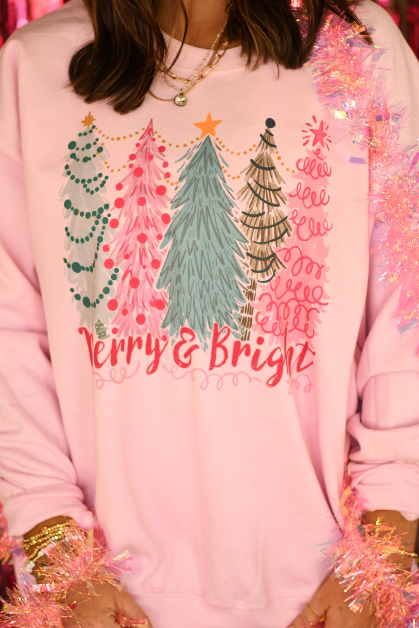 Pink Merry and Bright Sweatshirt