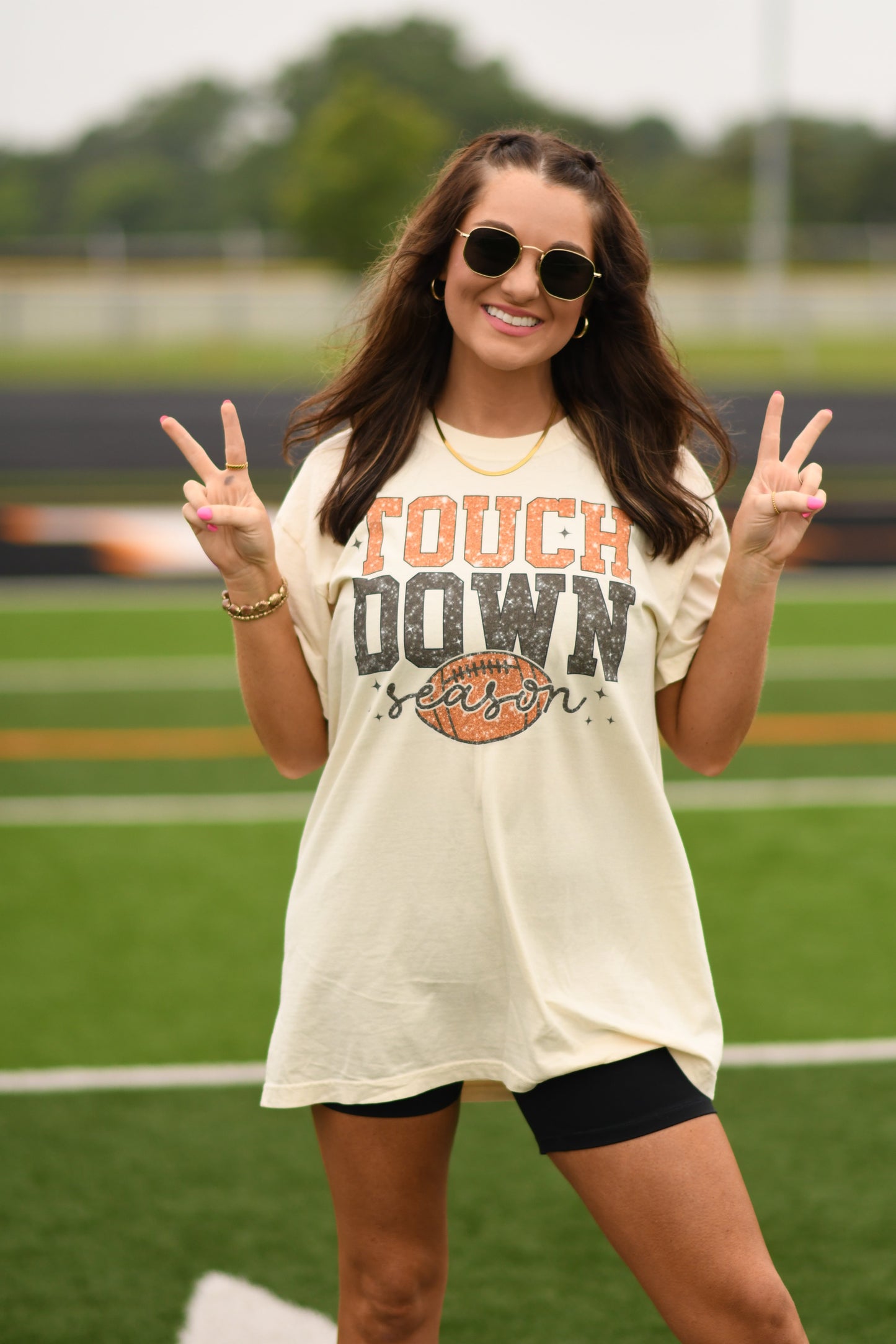 Touch Down Season Faux Glitter Tee