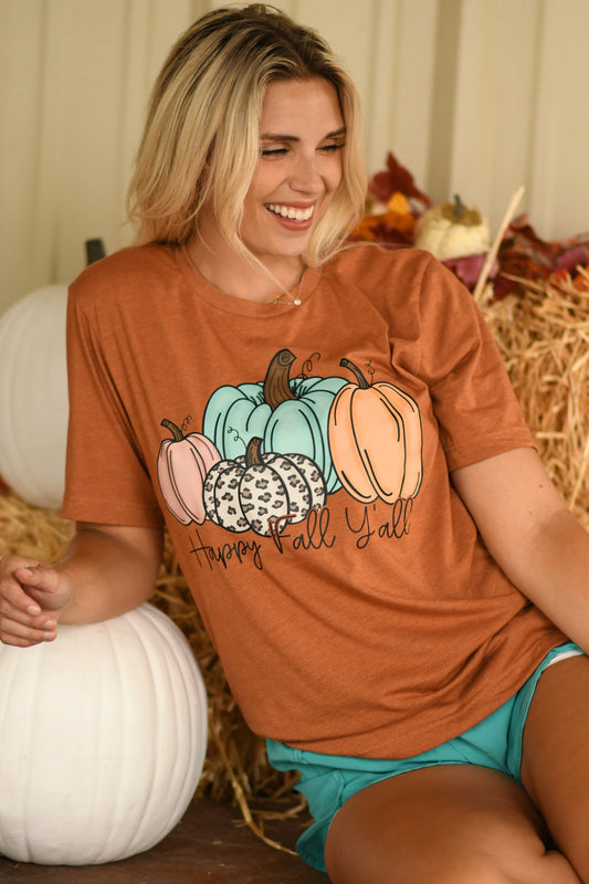 Happy Fall Yall Pumpkin Tee