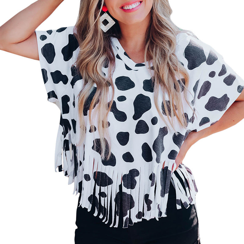 Lasso Cow Fringe Tee