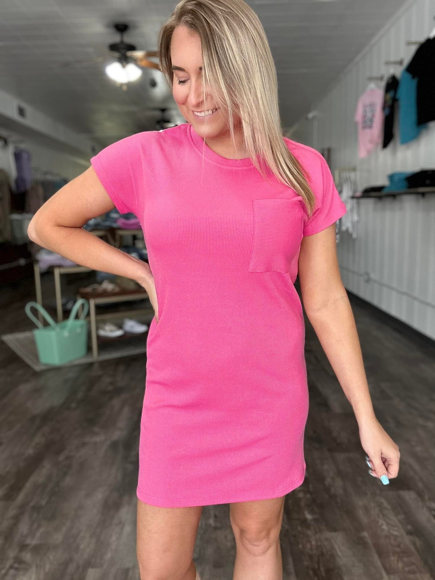 Women's - Jess Ribbed T Shirt Dress