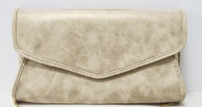 RTS: CLUTCH/CROSSBODY VEGAN LEATHER PURSE*