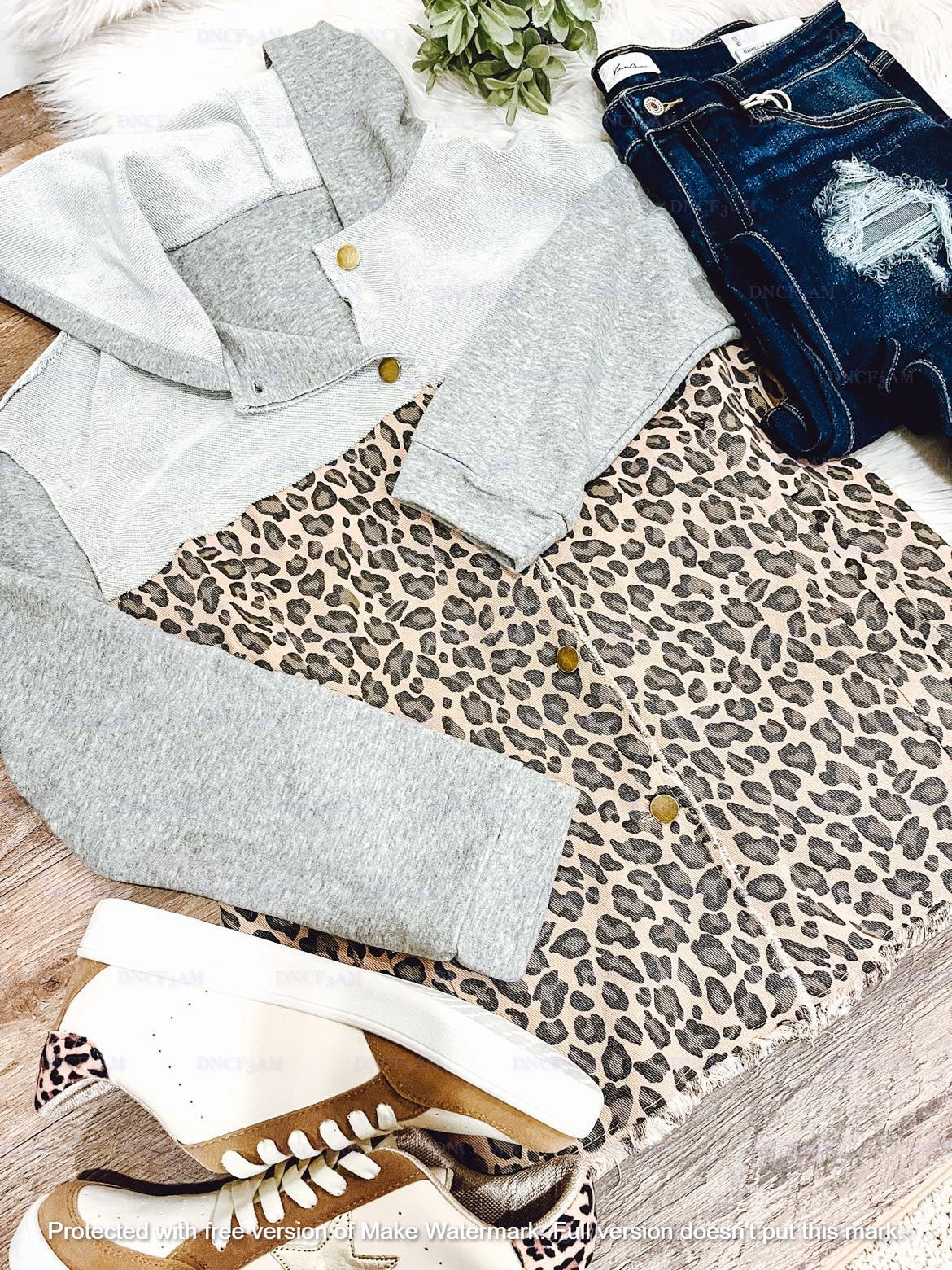 LEOPARD AND SWEATER SHACKET