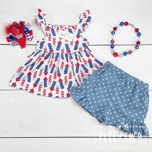 Fourth of July Chambray Two Piece Set