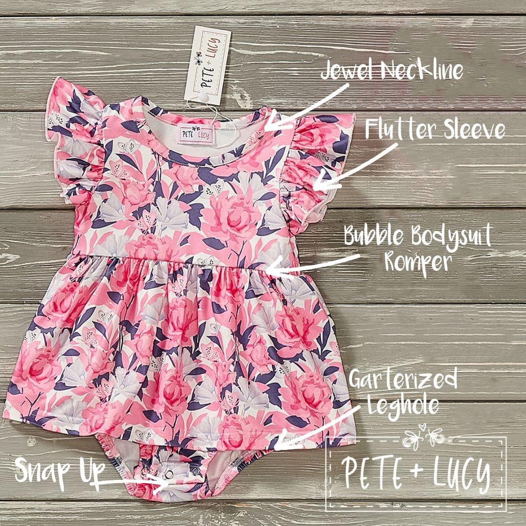 Pink Floral Infant Romper